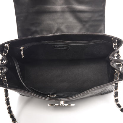 Chanel Calfskin Double Stitch Large Hamptons Flap Bag Black 8 of 11