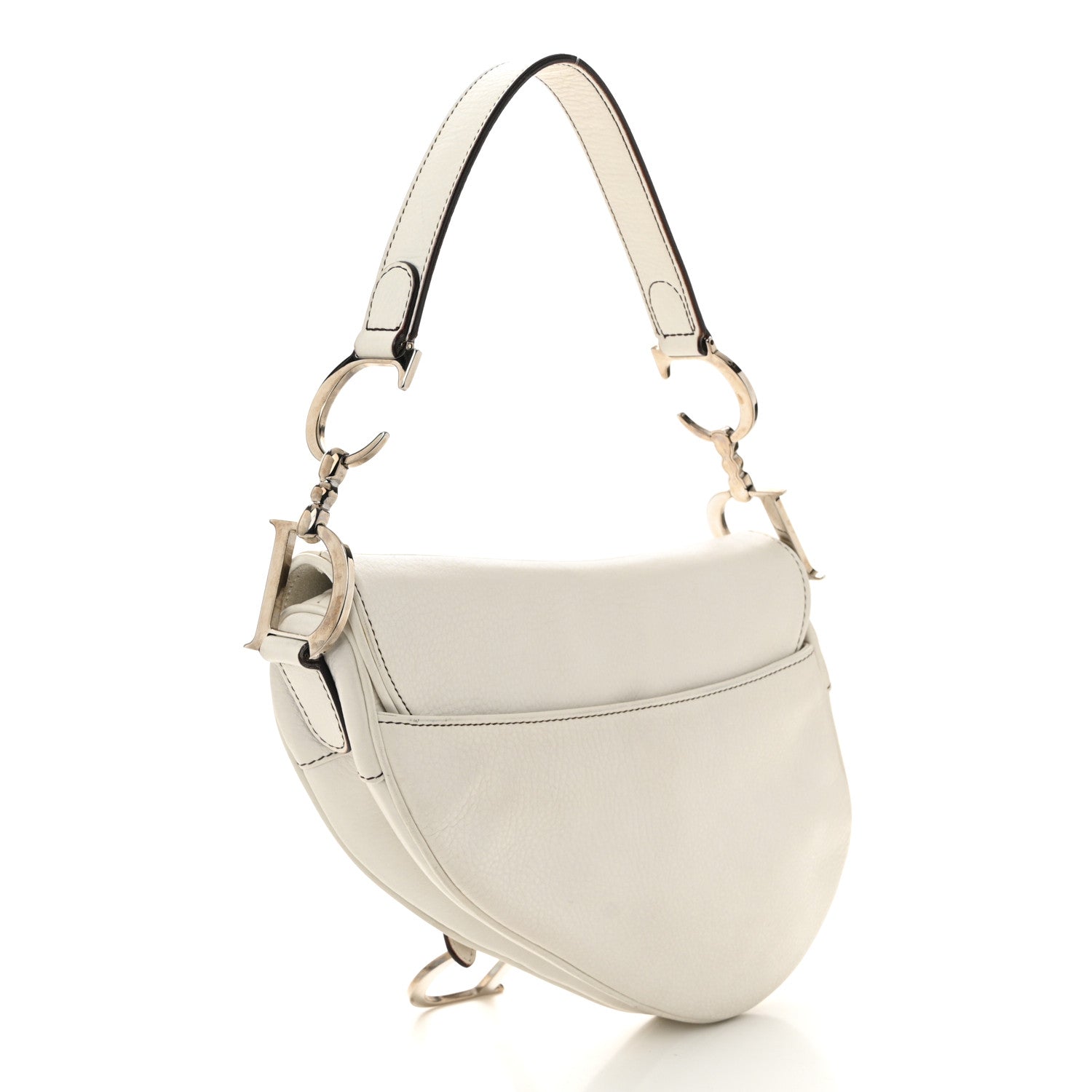 Christian Dior Calfskin Saddle Bag White 3 of 10