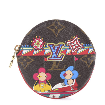 Louis Vuitton Monogram 2020 Christmas Animation Bumper Cars Round Coin Purse Coquelicot 1 of 8