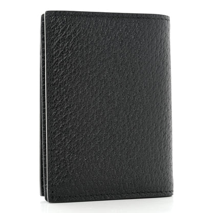 Gucci Calfskin Boar Effect GG Marmont Card Case Black 3 of 7