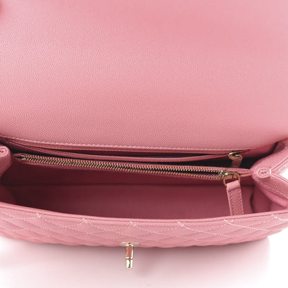 Chanel Caviar Quilted Small Coco Handle Flap Rose 5 of 10