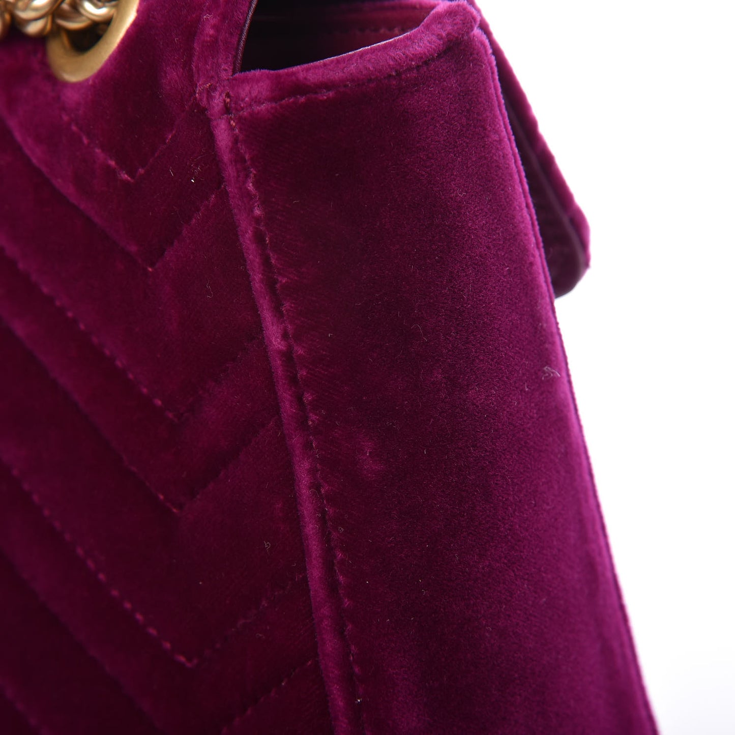 Velvet Matelasse Medium GG Marmont Shoulder Bag Fuchsia Violet Cyclamen