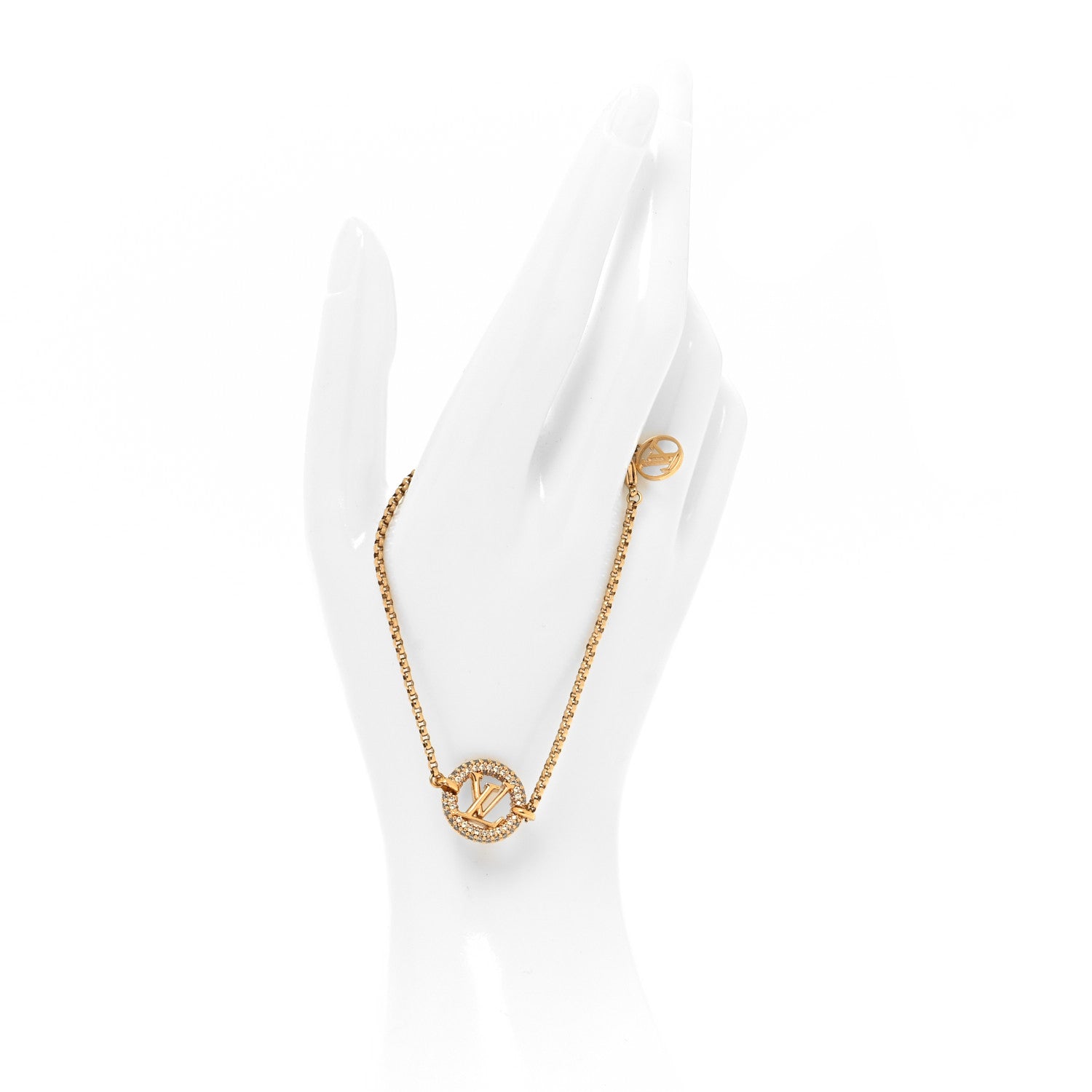 Louis Vuitton Metal Crystal Louise By Night Bracelet Gold 2 of 5