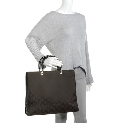 Gucci Nylon Monogram Bamboo Handle Tote 2 of 7