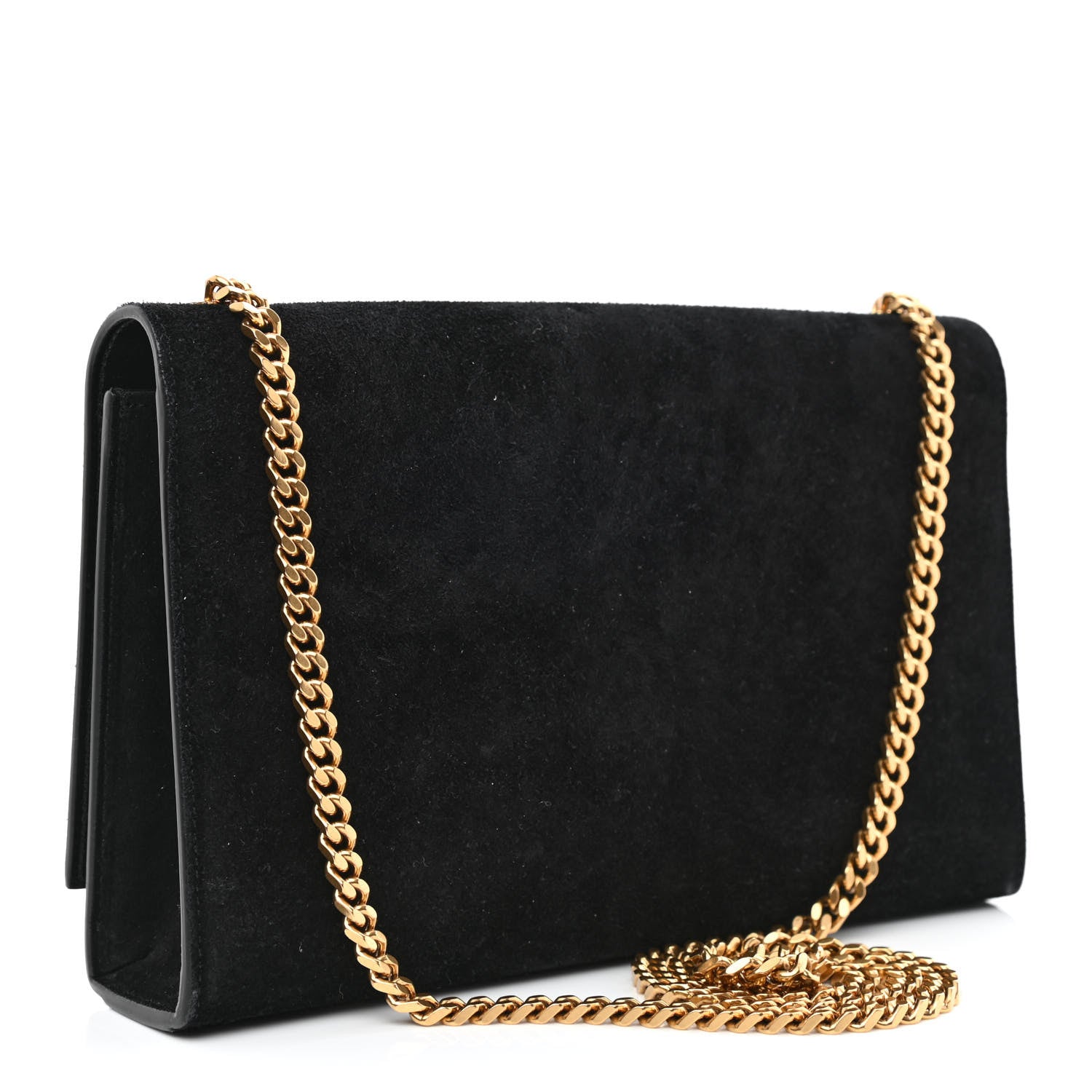 Saint Laurent Suede Medium Classic Monogram Kate Satchel Black 3 of 10
