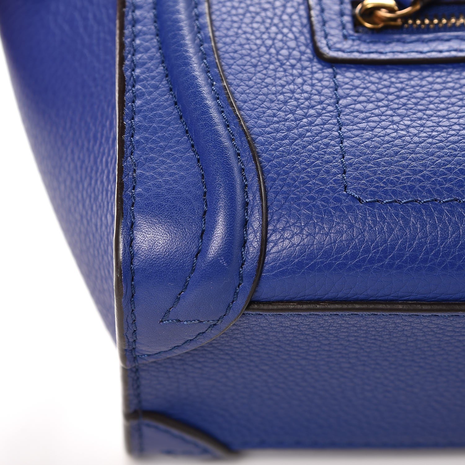Celine Drummed Calfskin Nano Luggage Indigo 10 of 11