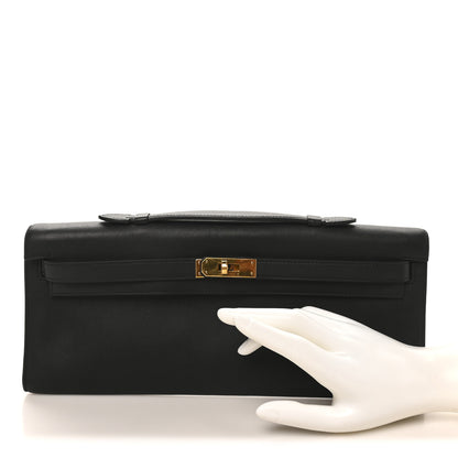 Hermes Swift Kelly Cut Clutch Pochette Black 2 of 8