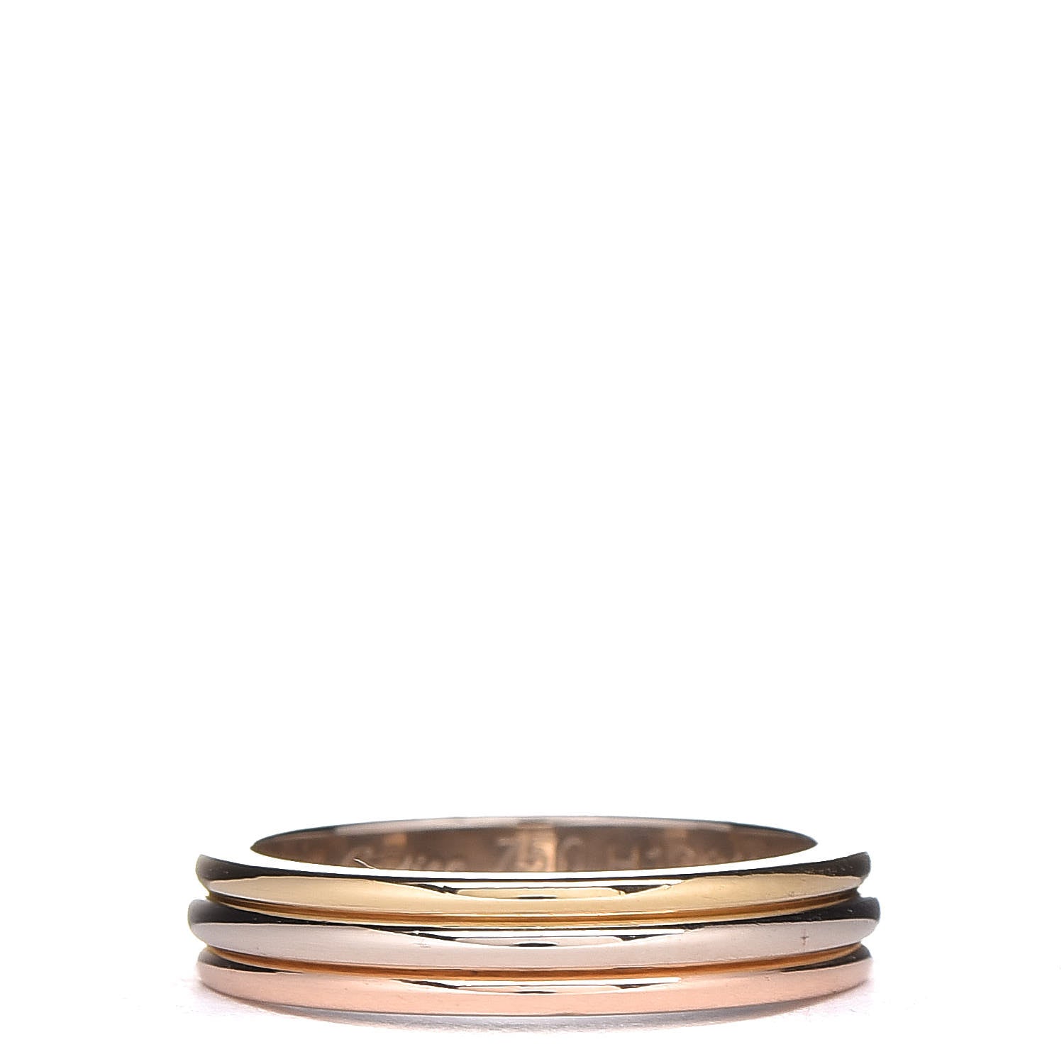 Cartier 18K White Pink Yellow Gold Trinity Wedding Band Ring 49 4.75 1 of 4