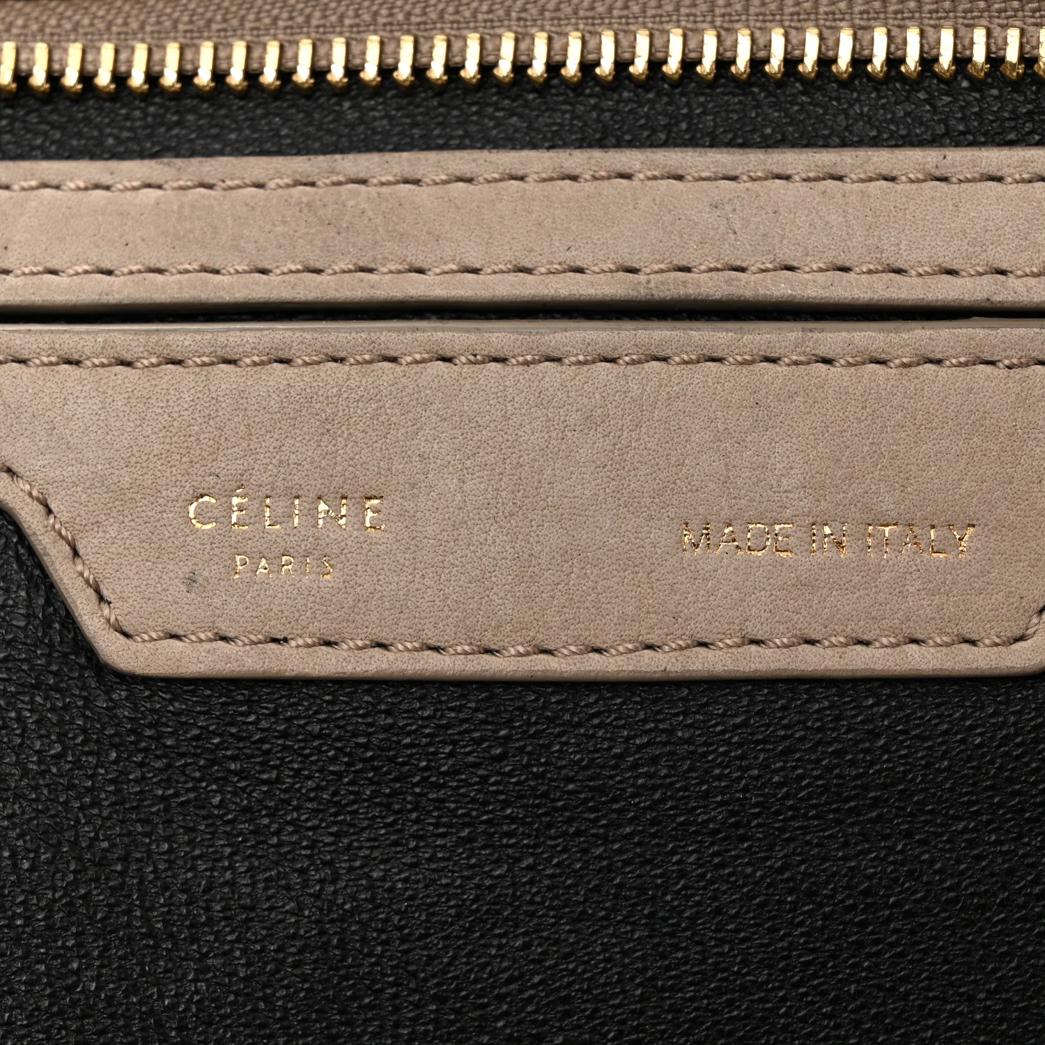 Celine Drummed Calfskin Suede Medium Trapeze Black Taupe 6 of 15