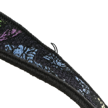 Christian Dior Canvas Embroidered Petites Fleurs Saddle Bag Black Multicolor 12 of 12