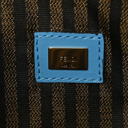 Fendi X SARAH COLEMAN Fabric Jacquard Vitello King FF Vertigo Medium Flat Pouch Cyber Blue White 6 of 9