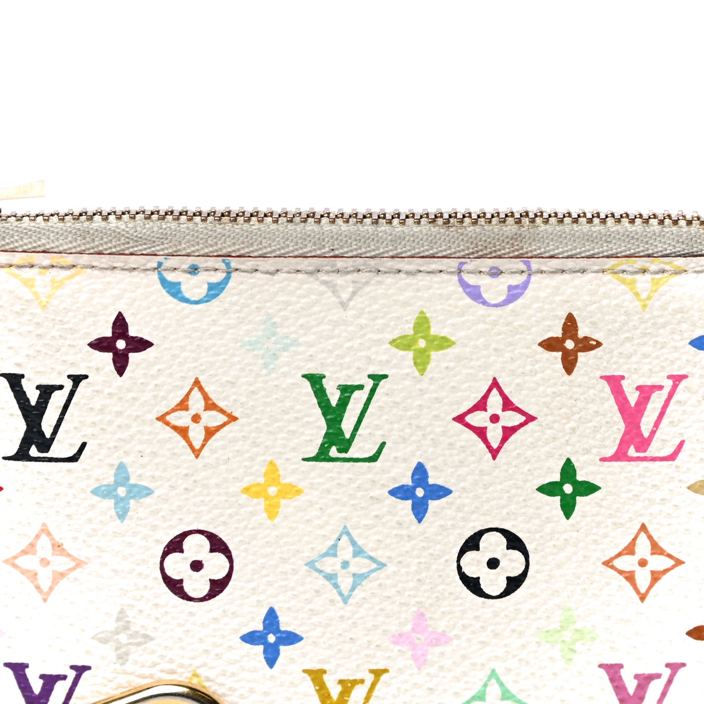 Monogram Multicolor Key Pouch White Litchi