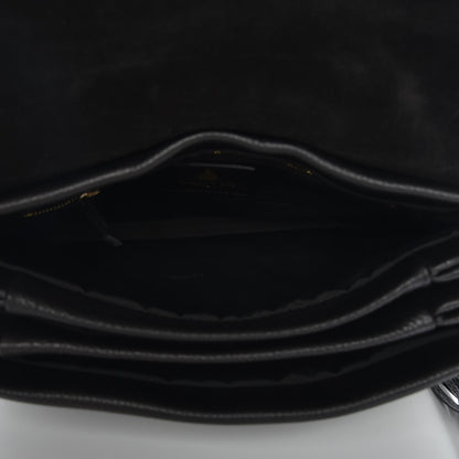 Lanvin Grained Calfskin Medium Sugar Flap Shoulder Bag Black 5 of 9