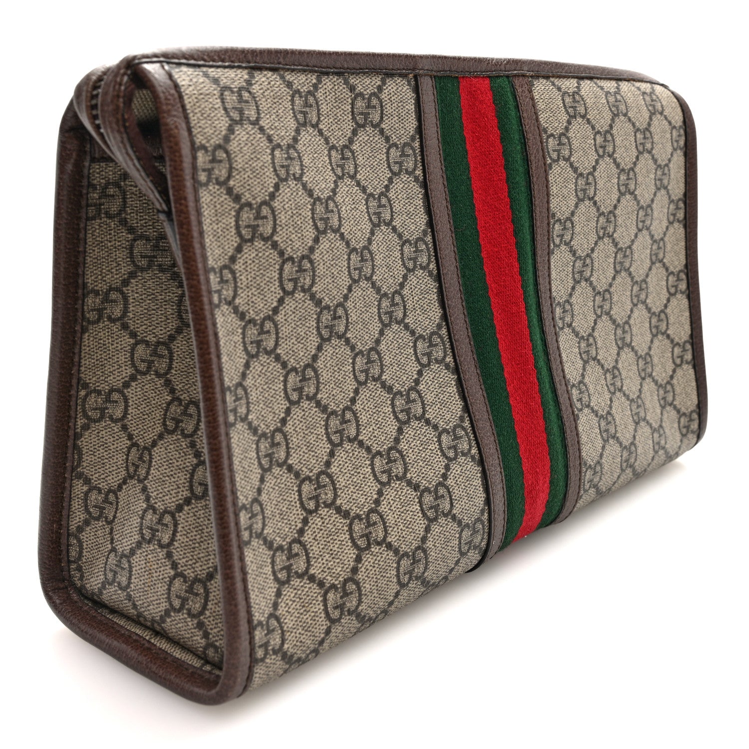 Gucci GG Supreme Monogram Web Ophidia GG Toiletry Case Beige New Acero 3 of 7