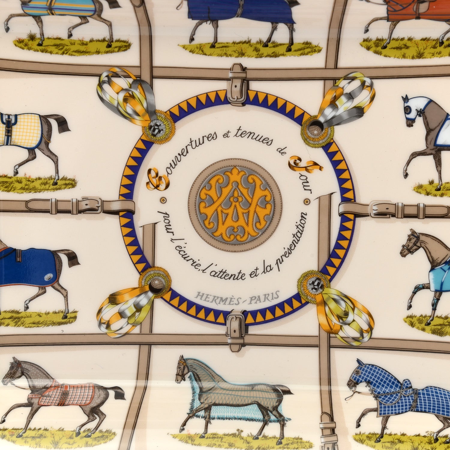 Hermes Porcelain Couvertures Et Tenues De Jour Change Tray 5 of 7