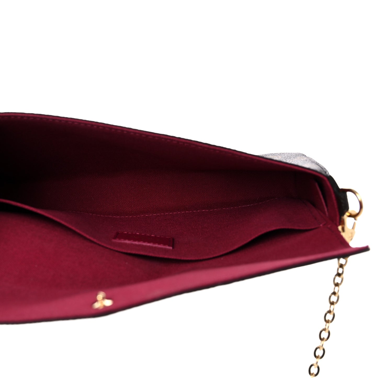 Monogram Pochette Felicie Chain Wallet Fuchsia