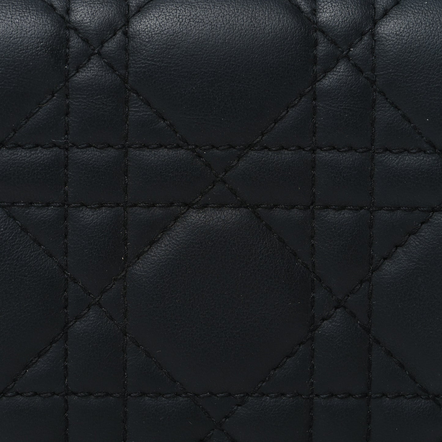 Lambskin Cannage Mini Lady Dior Wallet Black