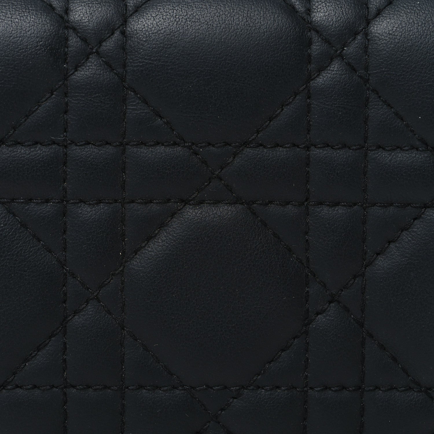 Christian Dior Lambskin Cannage Mini Lady Dior Wallet Black 9 of 12