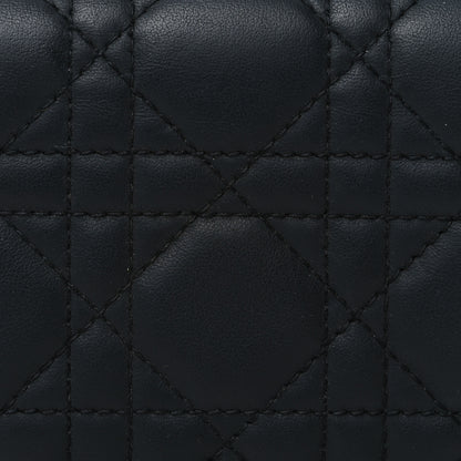 Christian Dior Lambskin Cannage Mini Lady Dior Wallet Black 9 of 12