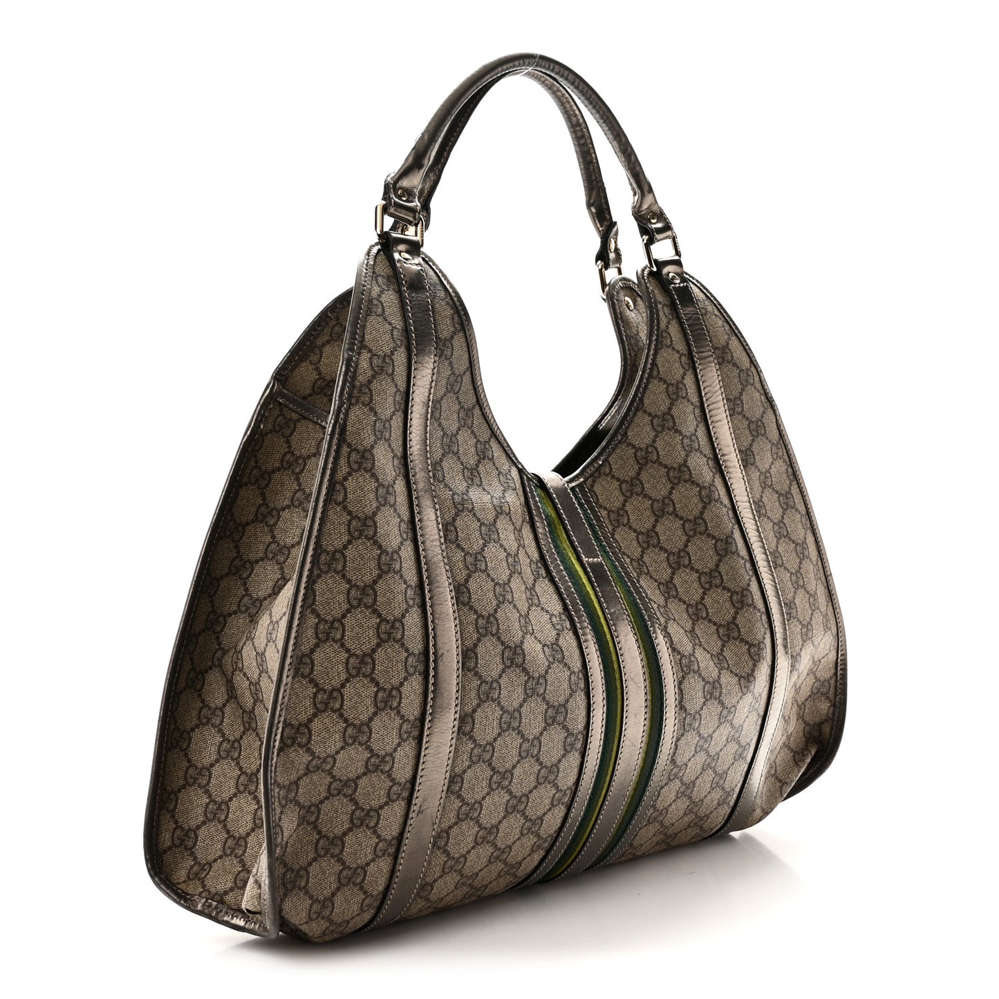 GG Plus Monogram Web Large Joy Shoulder Bag Metallic