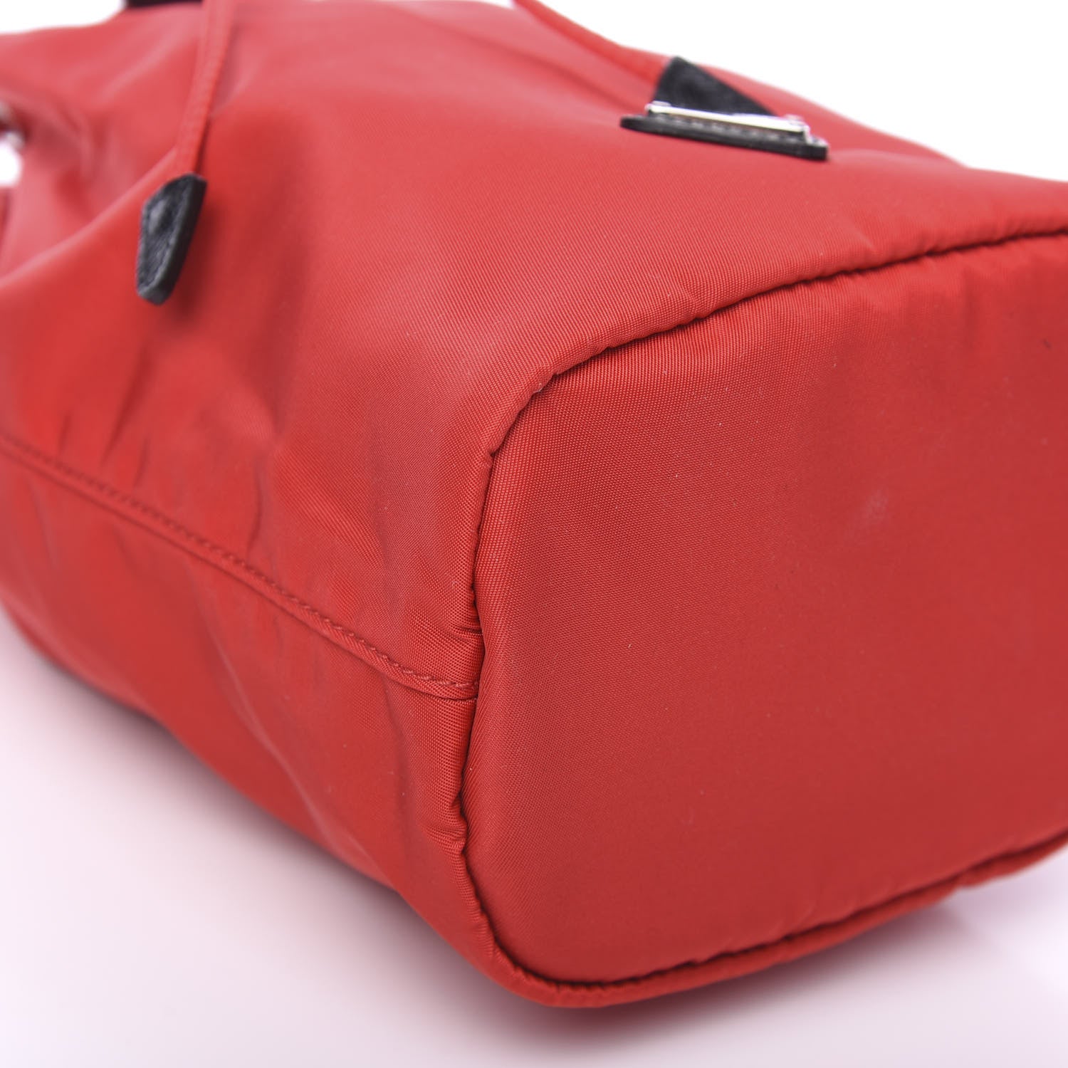 Prada Saffiano Tessuto Nylon Bucket Wristlet Rosso 6 of 8