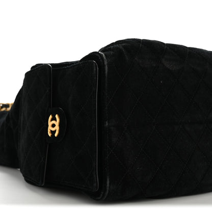 Chanel Suede Quilted Medium Chanel 25 Handbag Black 9 of 13