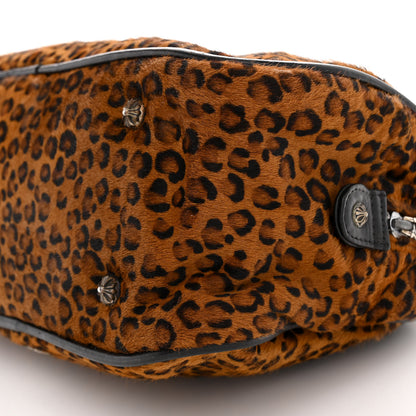 Chrome Hearts Leopard Print Hair Cross Patch Duffle Bag Black 8 of 9