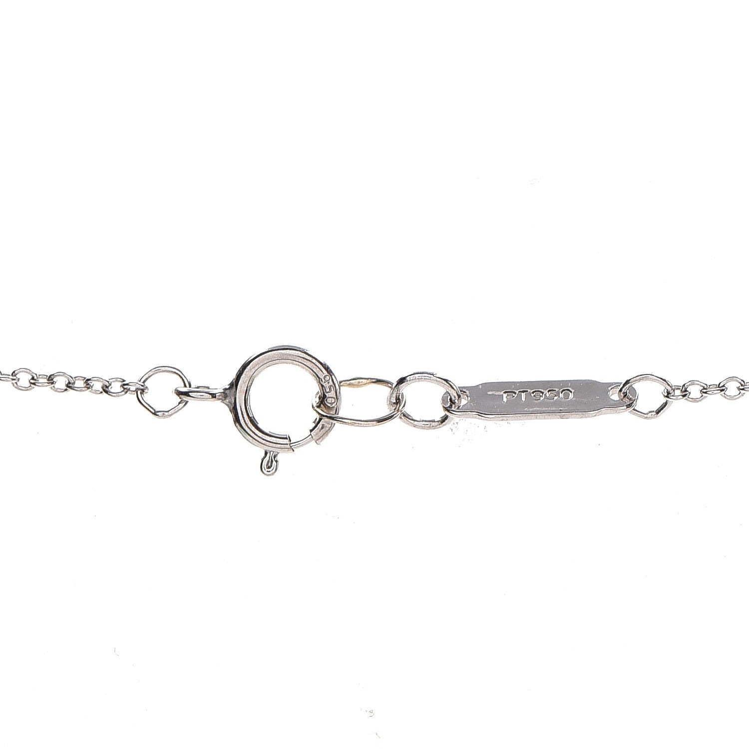 Tiffany Platinum Diamond Heart Station Pendant Necklace 5 of 6