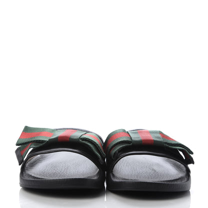 Gucci Satin Web Bow Slide Sandals 41 Black 2 of 9