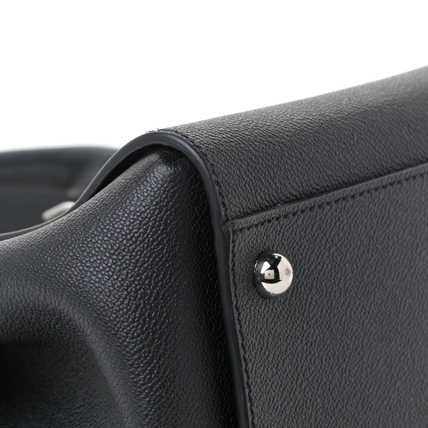 Burberry Soft Grain Calfskin Medium Buckle Tote Black 5 of 11