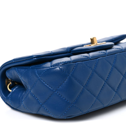 Chanel Lambskin Quilted Pearl Crush Mini Rectangular Flap Blue 9 of 10