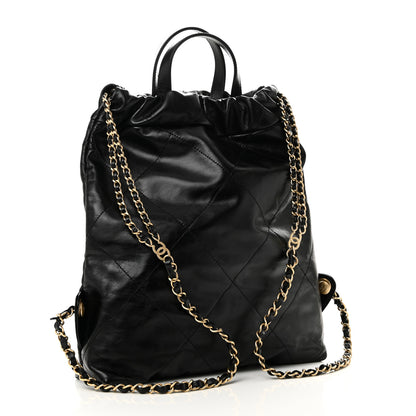 Chanel Shiny Calfskin Quilted Chanel 22 Backpack Black 3 of 10