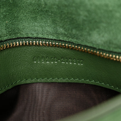 Gucci Suede Talco Roxy Calfskin Blondie Chain Shoulder Flap Bag Cash Green 7 of 10