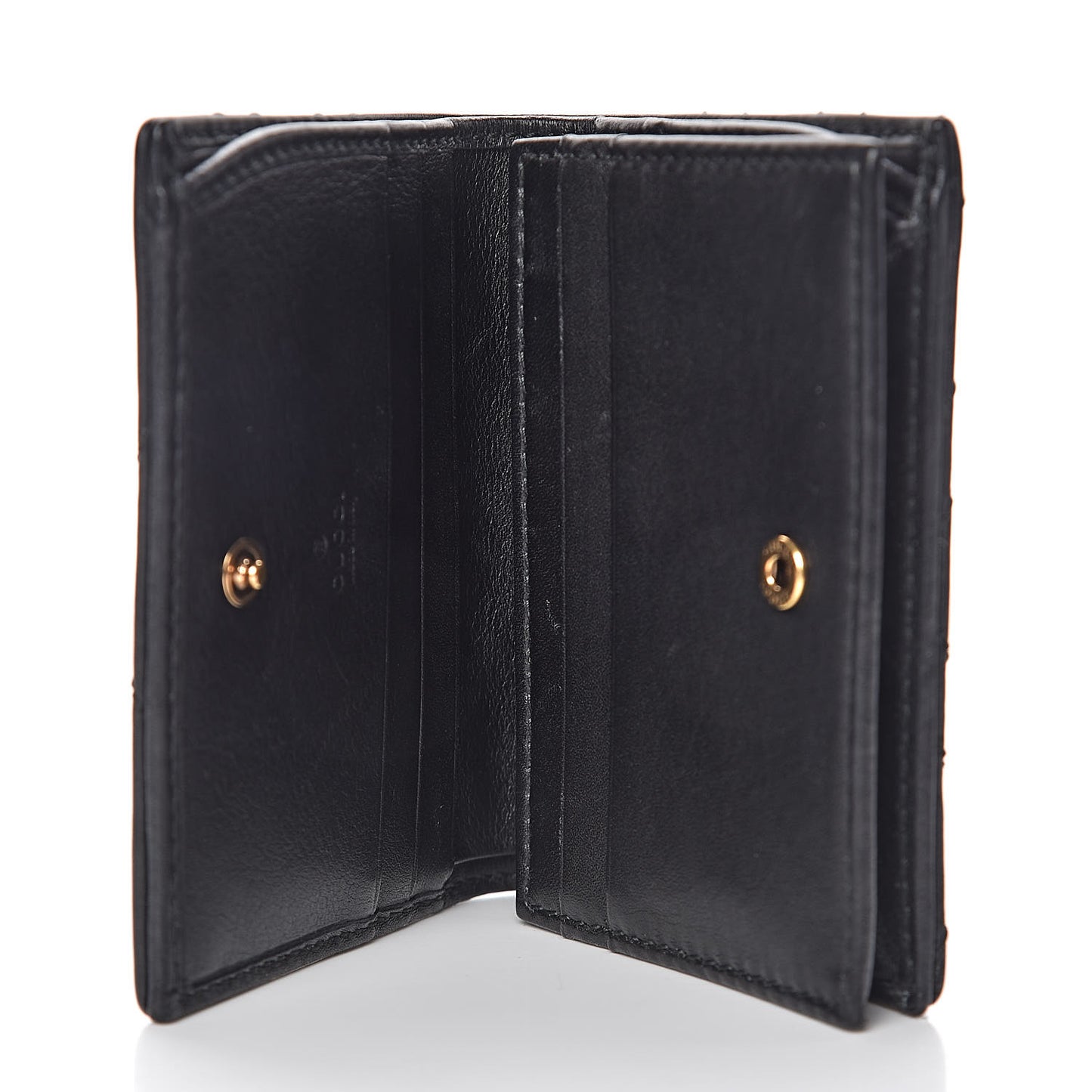 Calfskin Matelasse GG Marmont Card Case Wallet Black