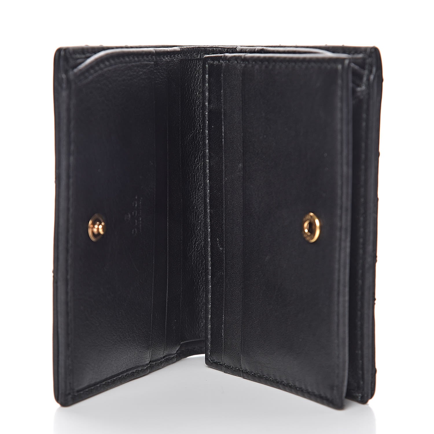 Gucci Calfskin Matelasse GG Marmont Card Case Wallet Black 5 of 8