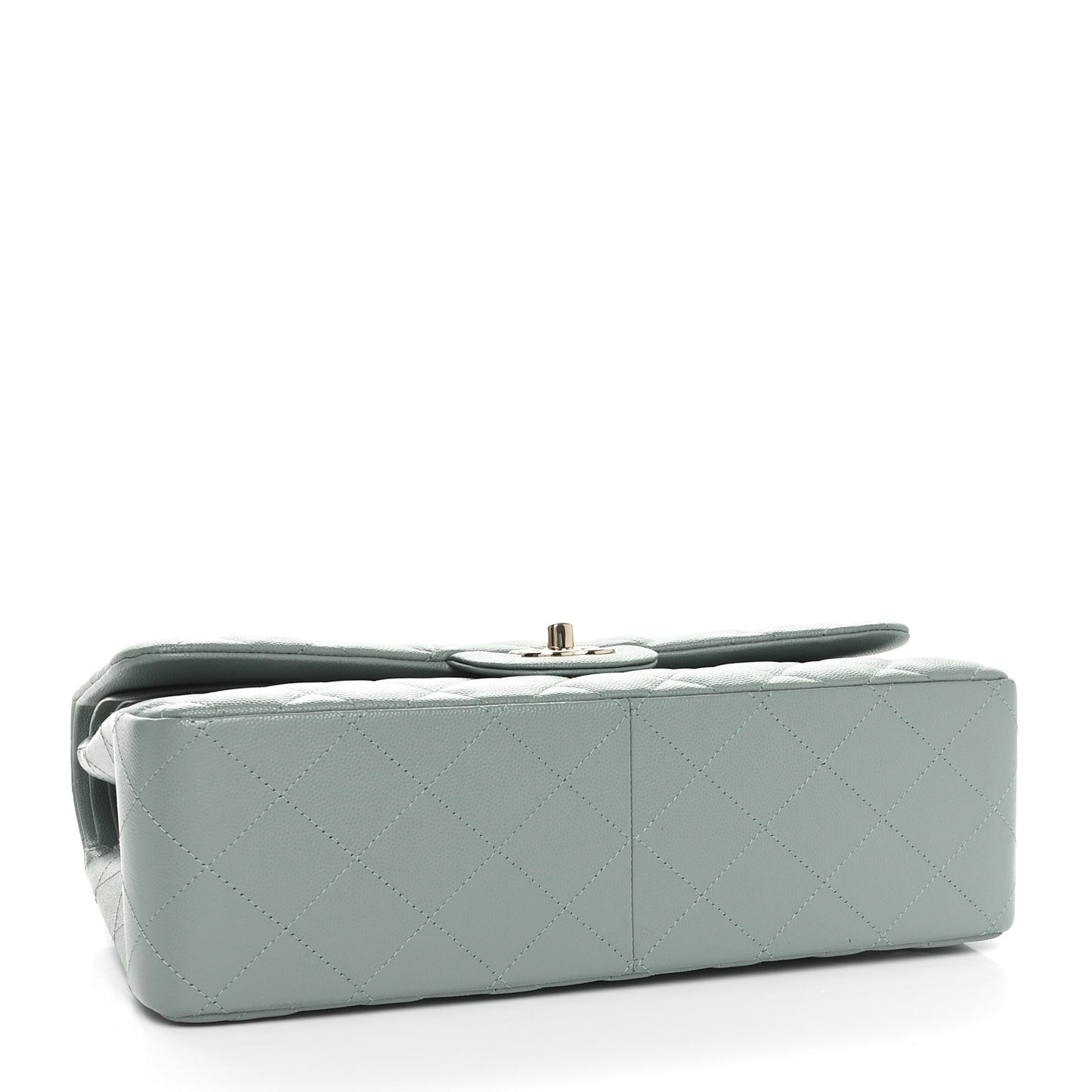 Caviar Quilted Jumbo Double Flap Dark Green