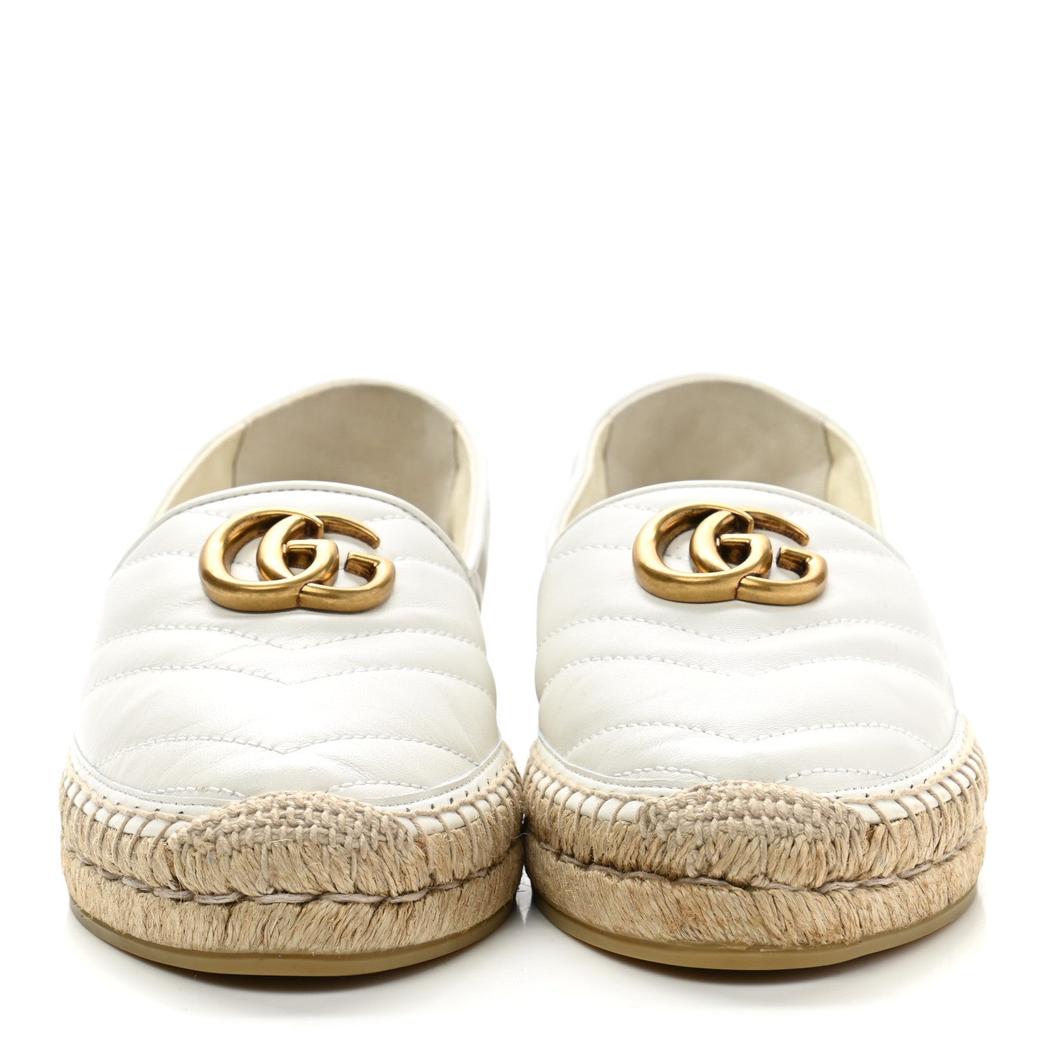Gucci Nappa Matelasse GG Marmont Espadrilles 38 Great White 2 of 10