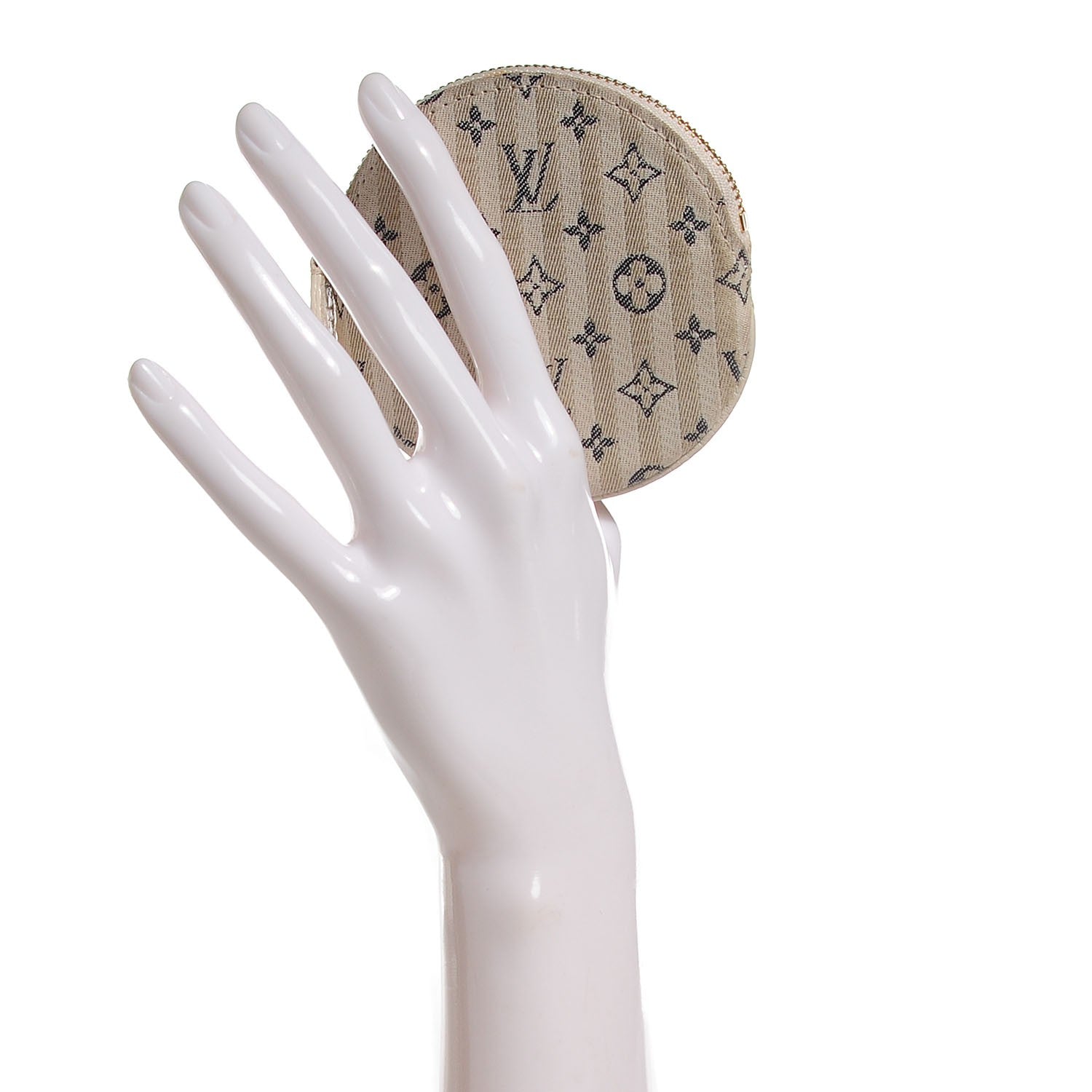 Louis Vuitton Mini Lin Croisette Round Coin Purse Blue 2 of 8