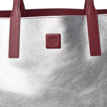 MCM Grained Calfskin Medium Reversible Wandel Tote Ruby Tan 11 of 15