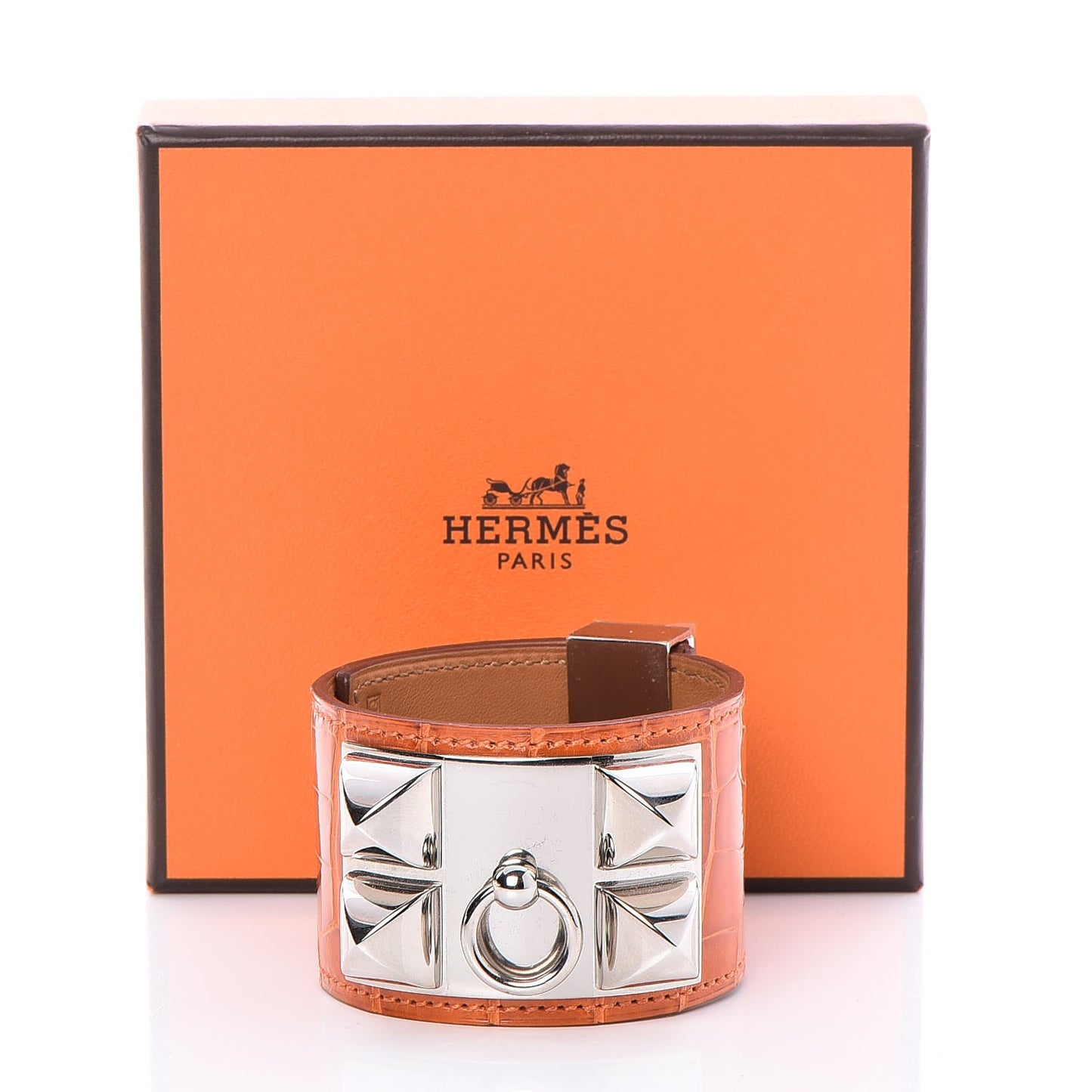 Shiny Alligator Collier De Chien CDC Bracelet S Orange