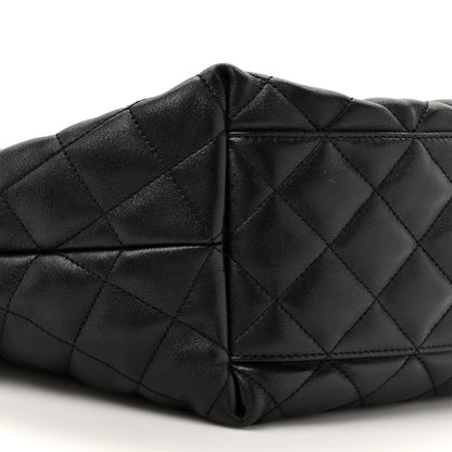 Saint Laurent Lambskin Quilted Medium Icare Shopping Tote Black 11 of 11