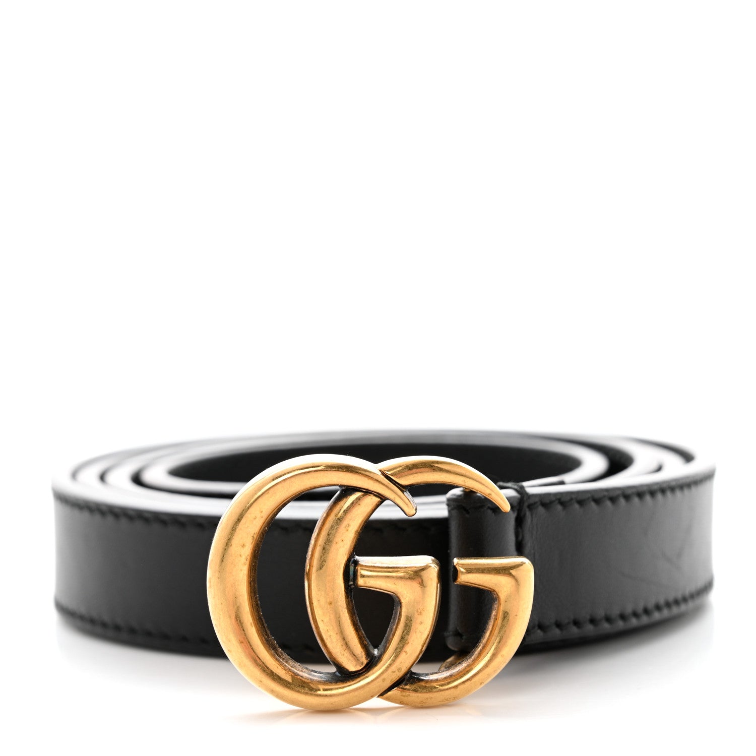 Gucci Calfskin Double G 20mm Belt 90 36 Black 1 of 5