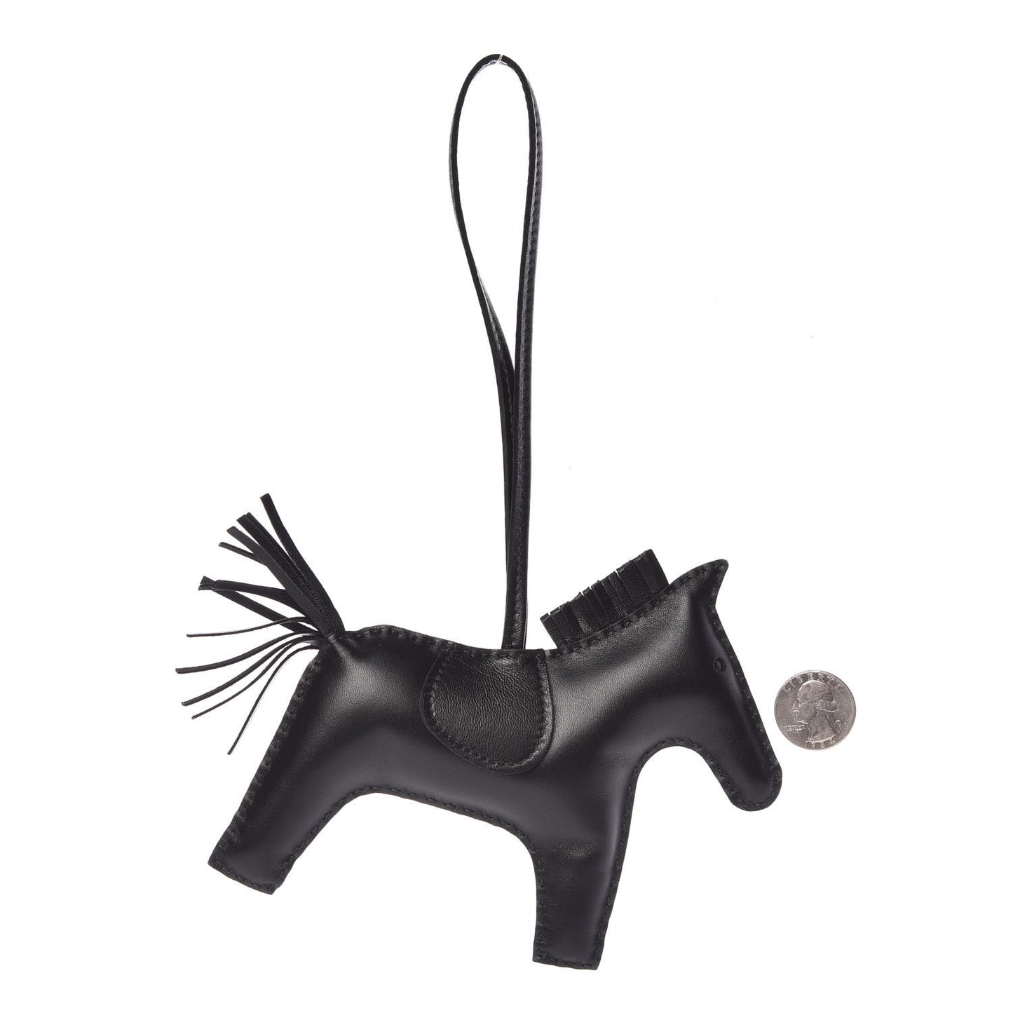 Milo Lambskin Grigri Rodeo Horse Bag Charm GM So Black