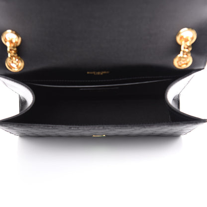 Saint Laurent Grain De Poudre Textured Mixed Matelasse Triquilt Medium Monogram Satchel Black 5 of 9