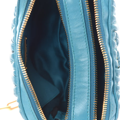Miu Miu Nappa Matelasse Double Zip Chain Mini Shoulder Bag Blue 5 of 10