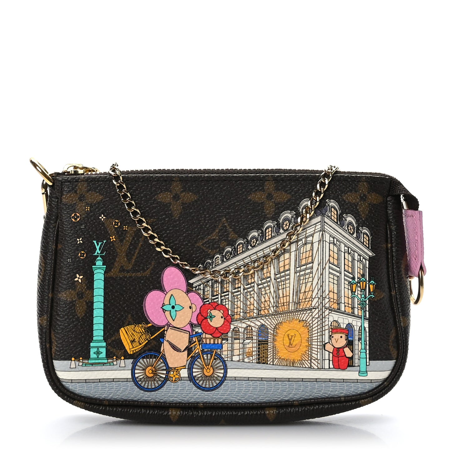 Monogram 2022 Christmas Animation Paris Mini Pochette Accessories Pink