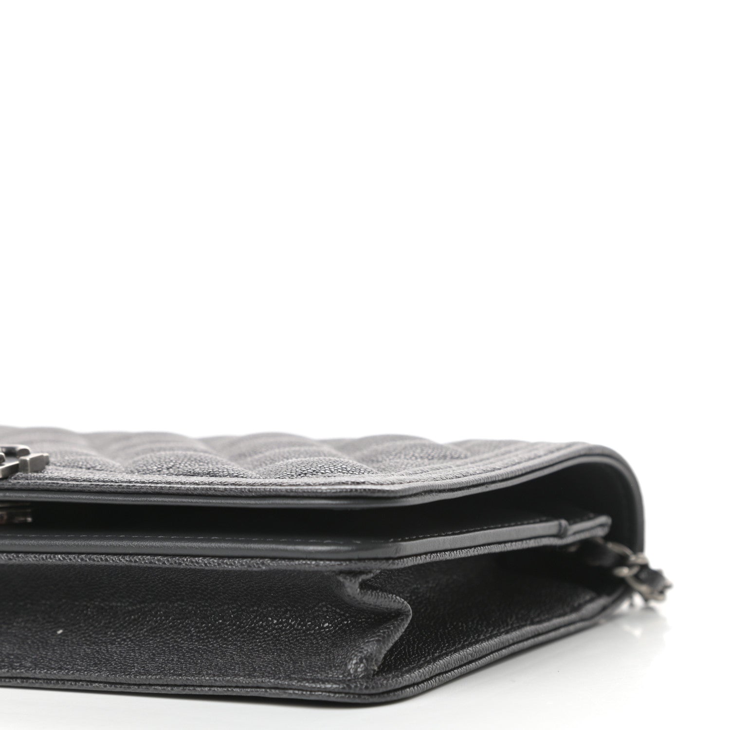 Chanel Caviar Quilted Boy Wallet On Chain WOC Charcoal 9 of 11