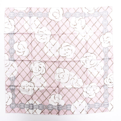 Chanel Silk Camellia Square Scarf Ivory Pink 1 of 4