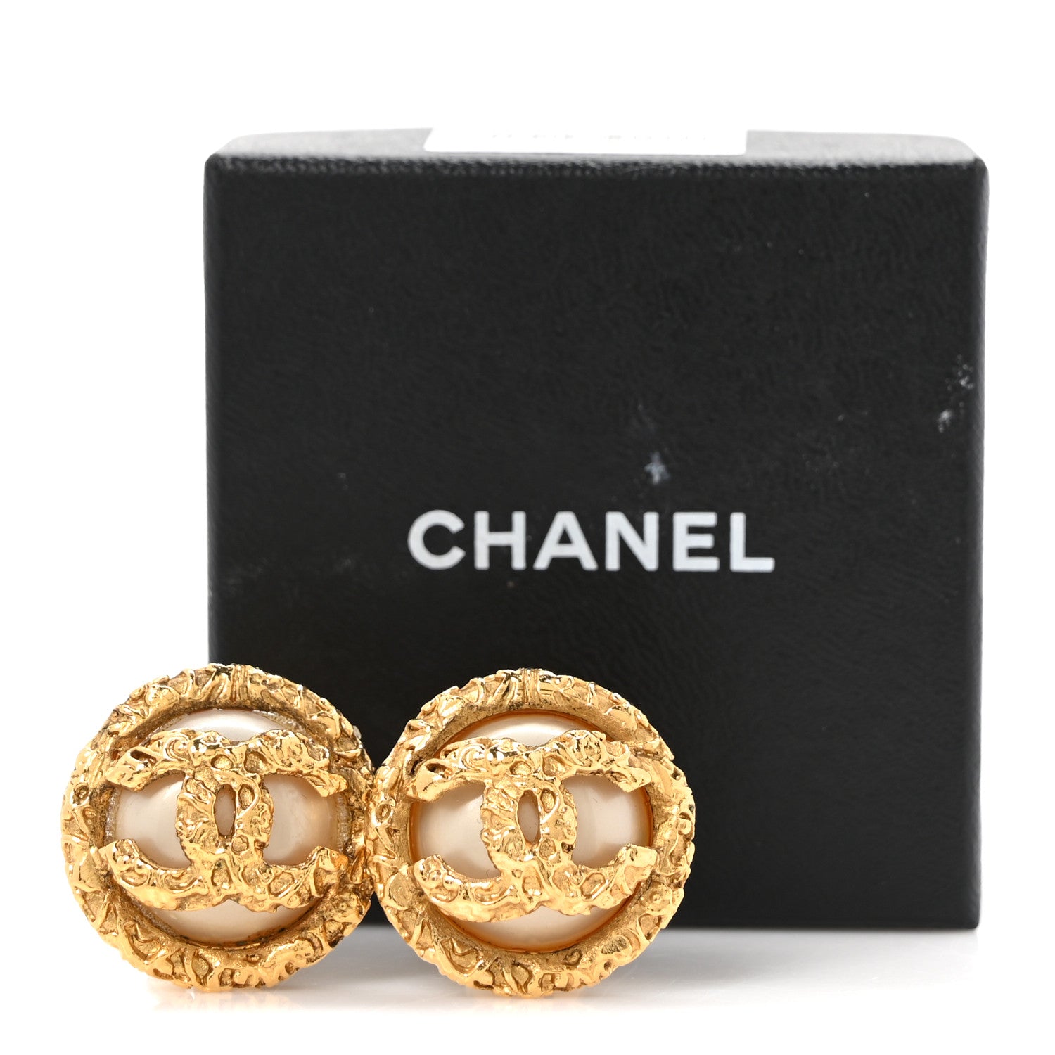 Chanel Textured CC Clip On Earrings Gold 5 of 5