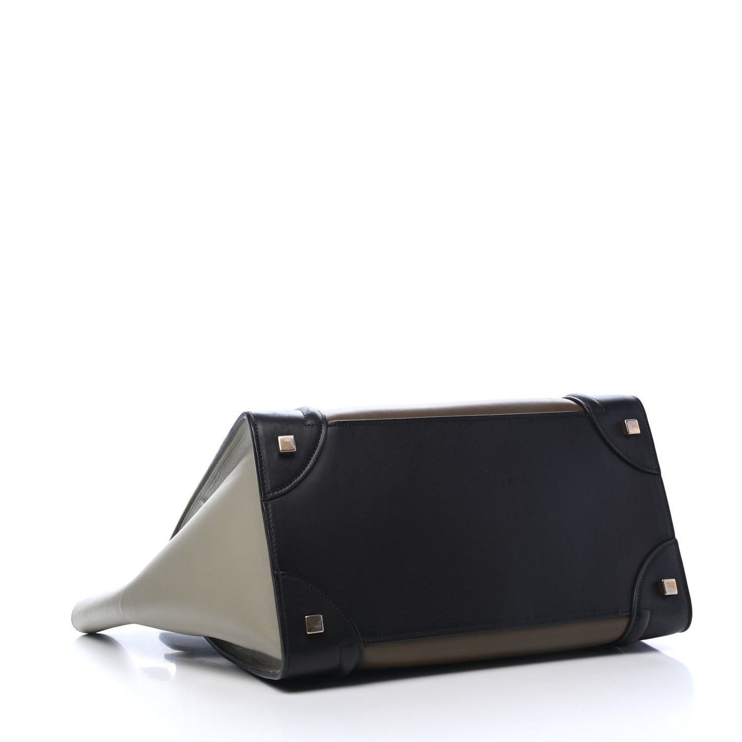 Satin Calfskin Mini Tri-Color Luggage Dark Grey